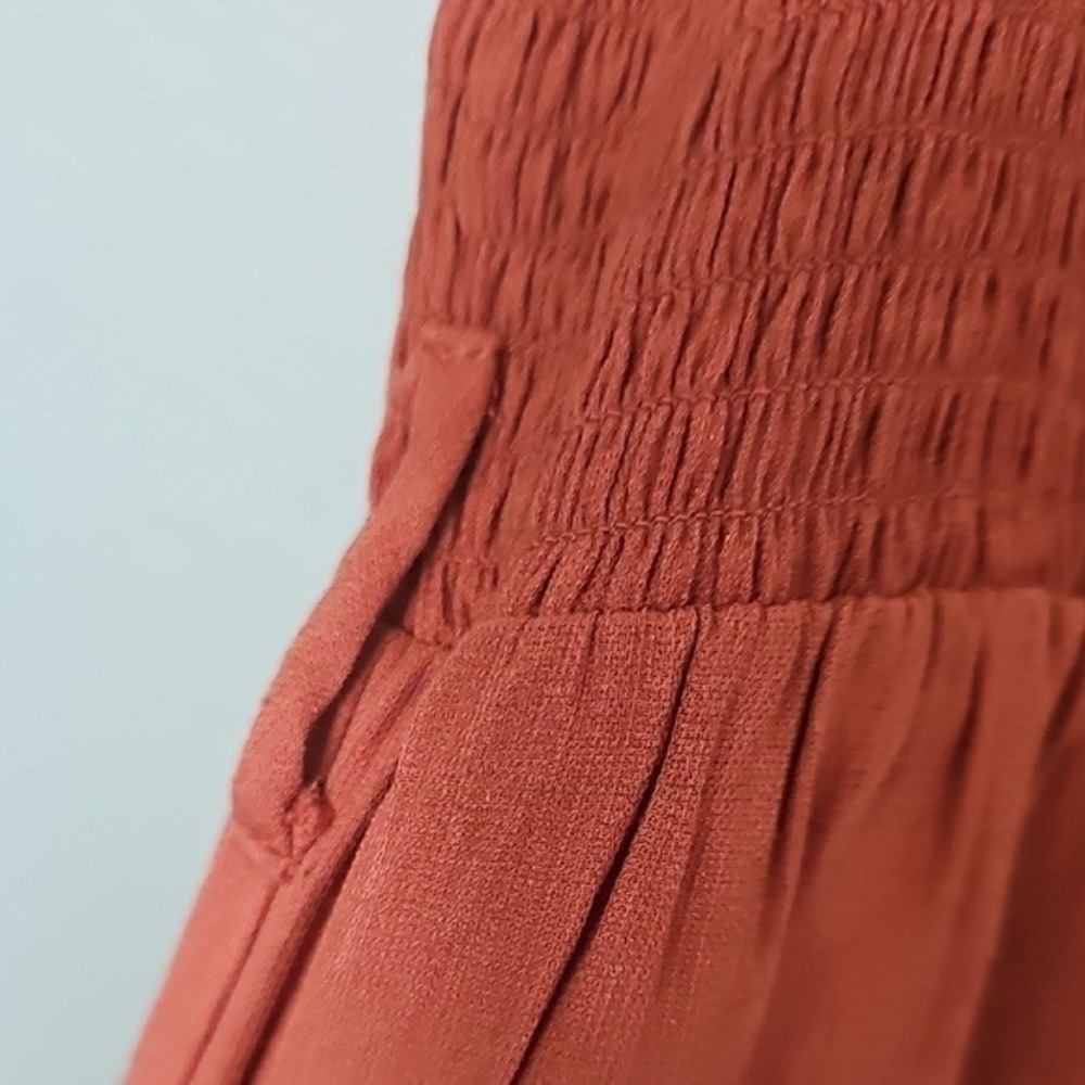 Love Tree Spaghetti Strap Flowy Orange Smocked Bodice Jumpsuit Small - Picture 6 of 9
